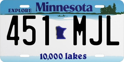 MN license plate 451MJL