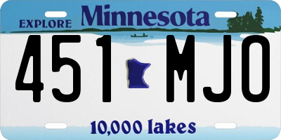MN license plate 451MJO