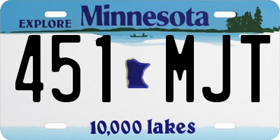 MN license plate 451MJT