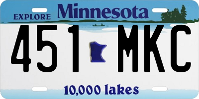 MN license plate 451MKC