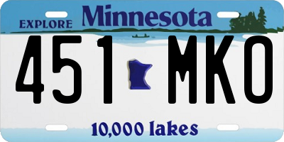 MN license plate 451MKO