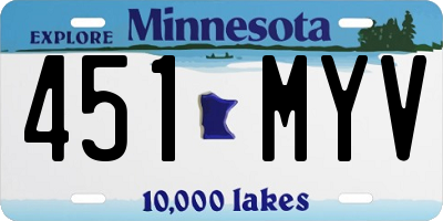 MN license plate 451MYV