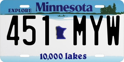 MN license plate 451MYW