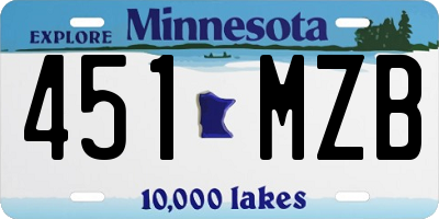 MN license plate 451MZB