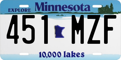 MN license plate 451MZF