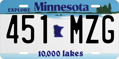 MN license plate 451MZG
