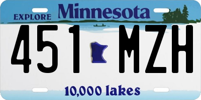 MN license plate 451MZH