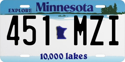 MN license plate 451MZI