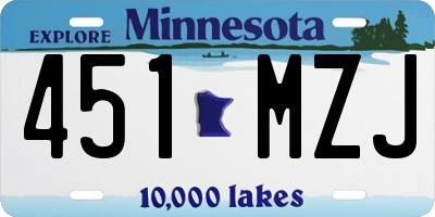 MN license plate 451MZJ