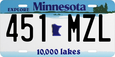 MN license plate 451MZL