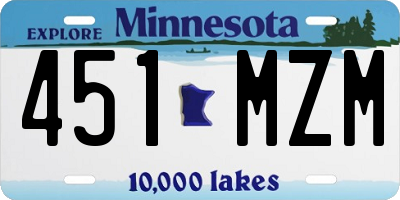 MN license plate 451MZM