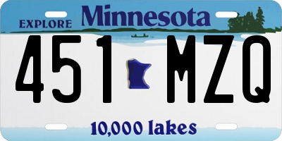 MN license plate 451MZQ