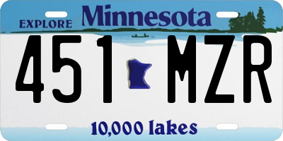 MN license plate 451MZR