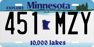 MN license plate 451MZY