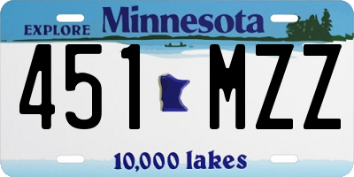 MN license plate 451MZZ