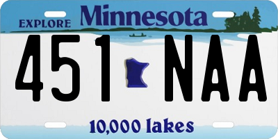 MN license plate 451NAA