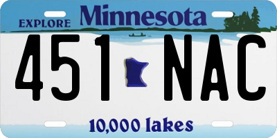MN license plate 451NAC