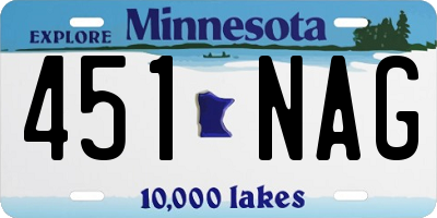 MN license plate 451NAG