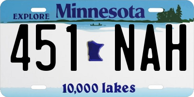 MN license plate 451NAH