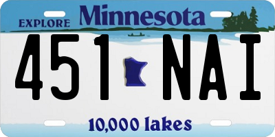 MN license plate 451NAI