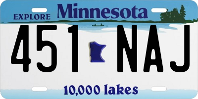 MN license plate 451NAJ