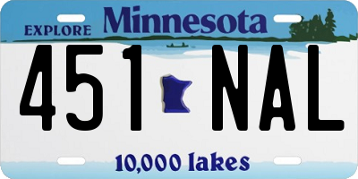 MN license plate 451NAL