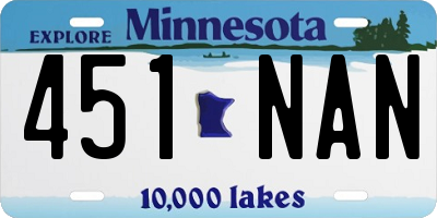 MN license plate 451NAN