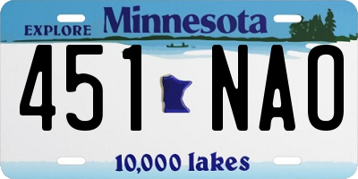 MN license plate 451NAO