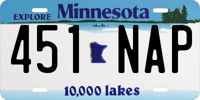 MN license plate 451NAP