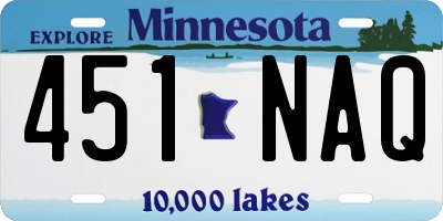 MN license plate 451NAQ