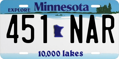 MN license plate 451NAR