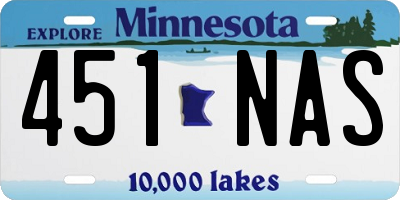 MN license plate 451NAS
