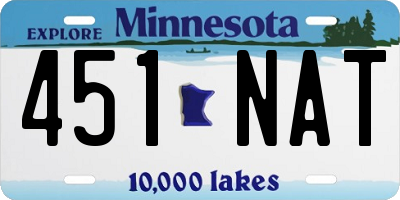 MN license plate 451NAT