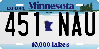 MN license plate 451NAU
