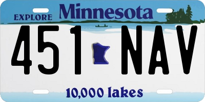 MN license plate 451NAV