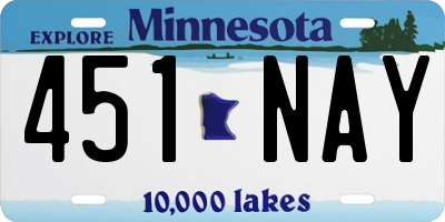 MN license plate 451NAY