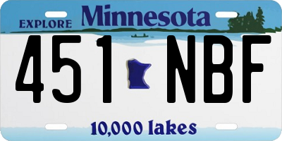 MN license plate 451NBF