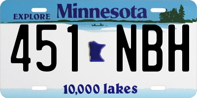 MN license plate 451NBH