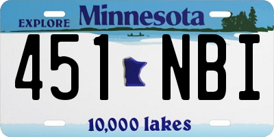 MN license plate 451NBI