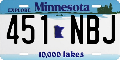 MN license plate 451NBJ