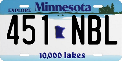 MN license plate 451NBL
