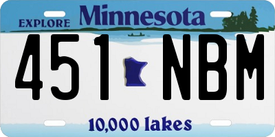 MN license plate 451NBM