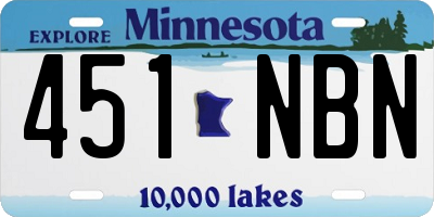 MN license plate 451NBN