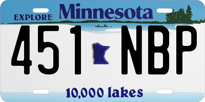 MN license plate 451NBP