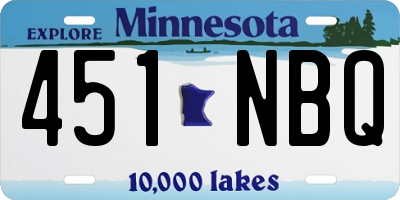 MN license plate 451NBQ