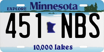 MN license plate 451NBS