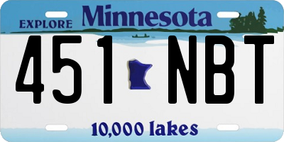MN license plate 451NBT