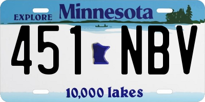 MN license plate 451NBV