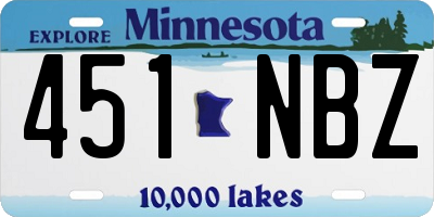 MN license plate 451NBZ