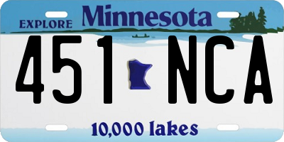 MN license plate 451NCA